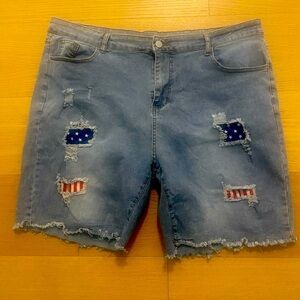 American Flag Denim Shorts Perfect 4th of July or Visits to National Monuments